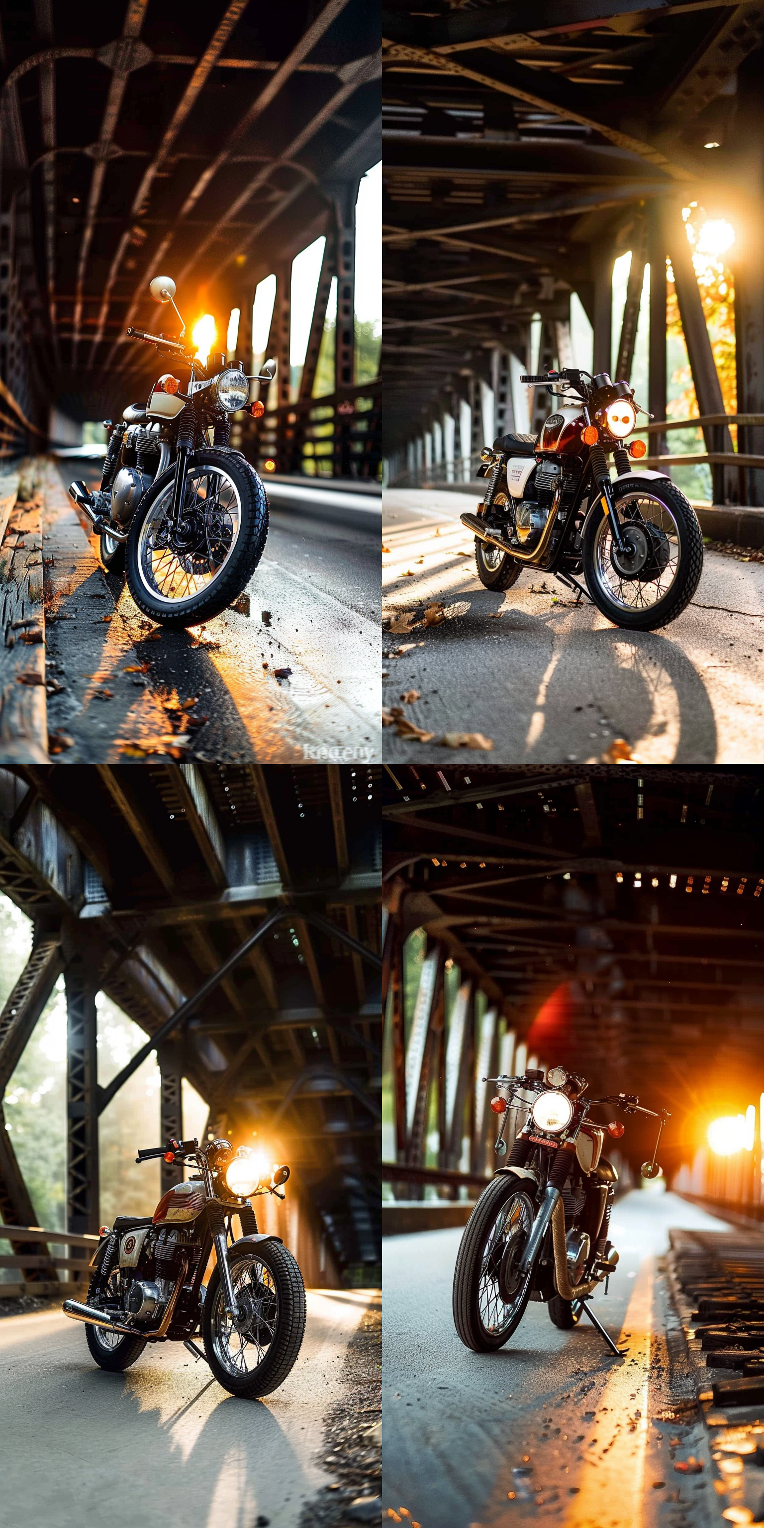 scrambler, sitting under bridge, instagram contest winner, sun on zenith, oh yeah, canva, gm, jeremy elbertson, helm [ar 750:1624]