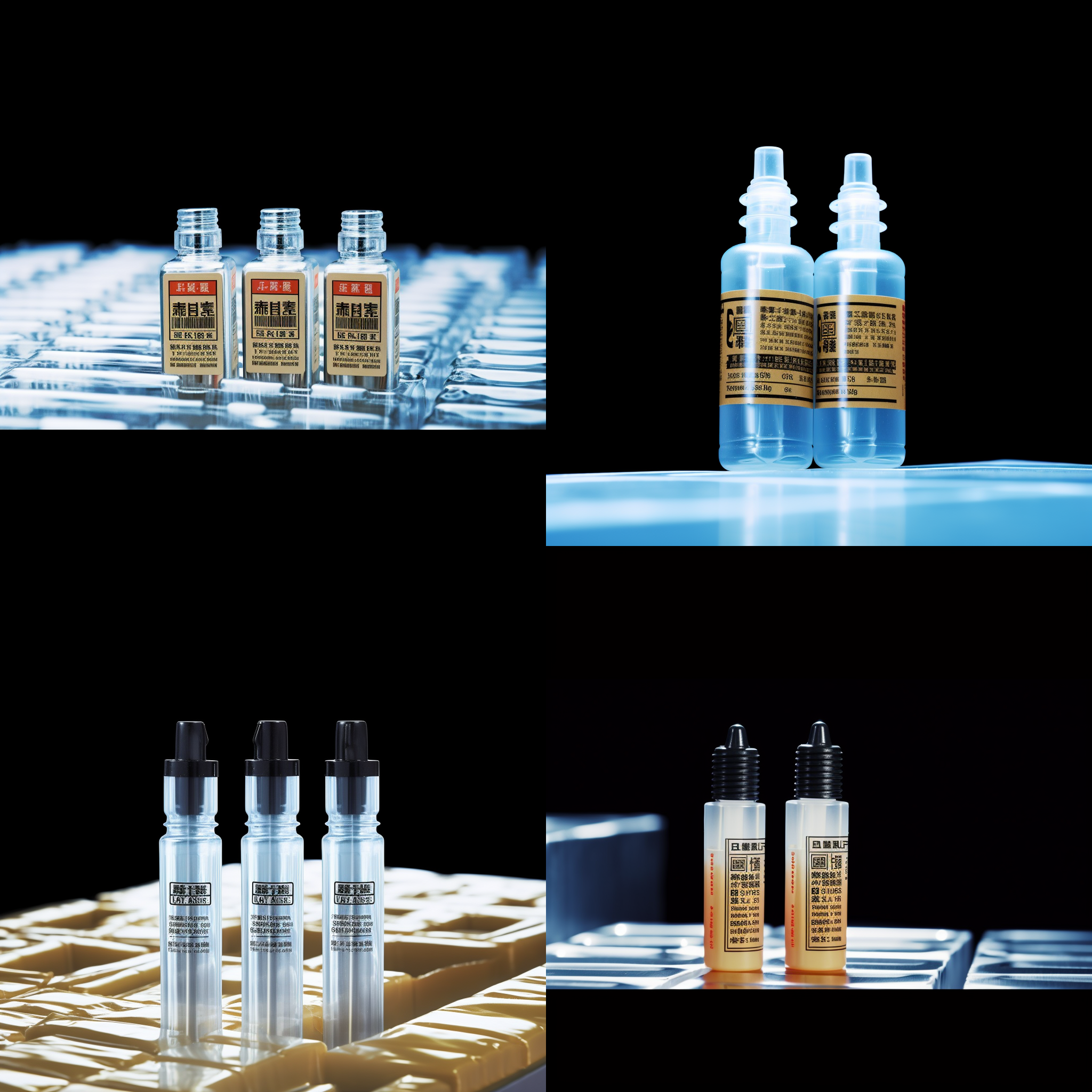 挤压粘稠胶硅胶，柱状包装瓶体组合，透明质感，工业风，仓库背景，微距镜头，柔光，细节清晰，现代感，科技感，高对比度，冷色调，侧光，静态，专业。 塑料