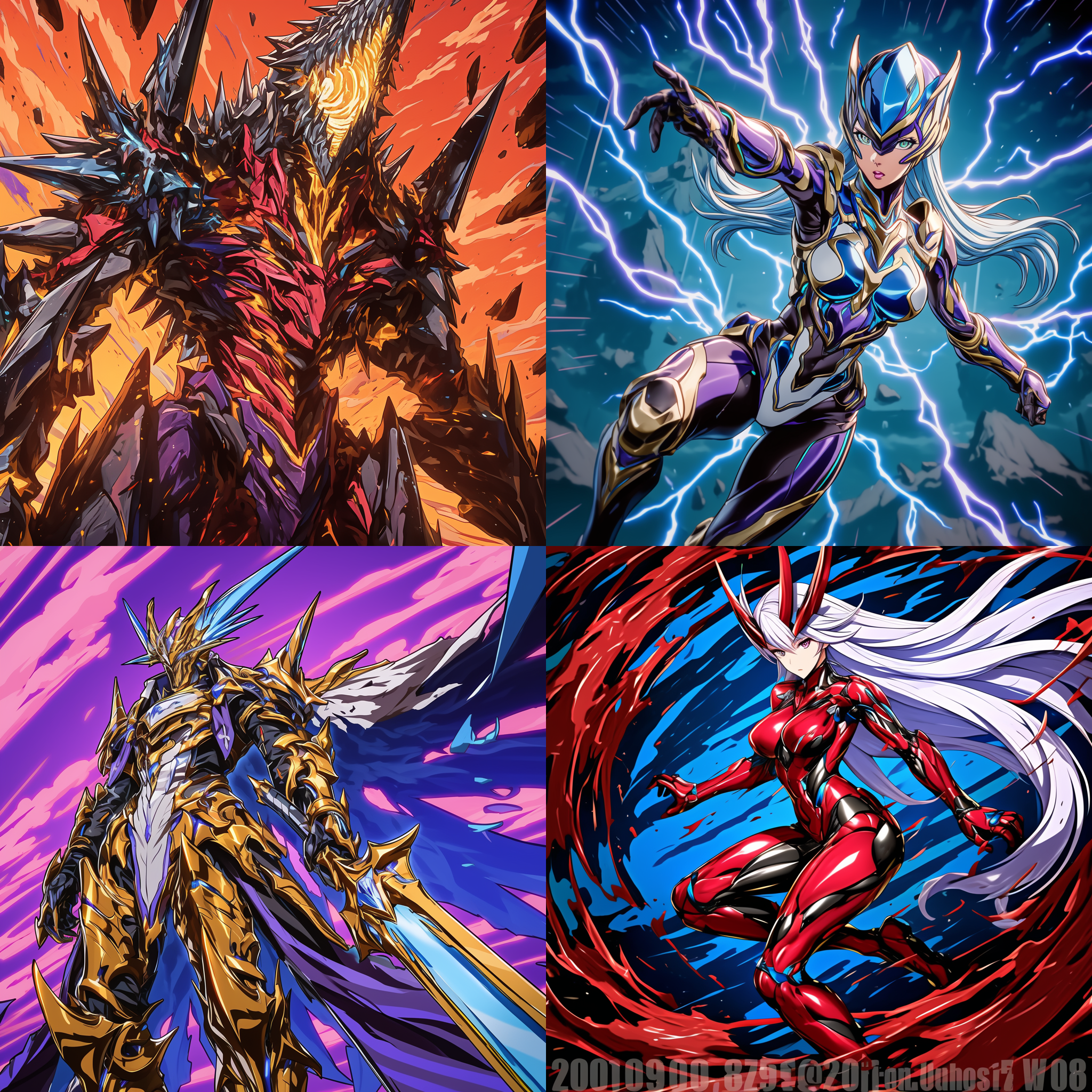 最终boss，动漫风格，身材曲线优美，胯下与大腿线条流畅，细节丰富，赛璐璐风格，金属皮肤，能量爆发，五官精致，头发竖起，肌肉线条，对角线构图，高光细节，金属质感，动态姿势，侧光照明，广角镜头，冷色调，力量感，紧张氛围。