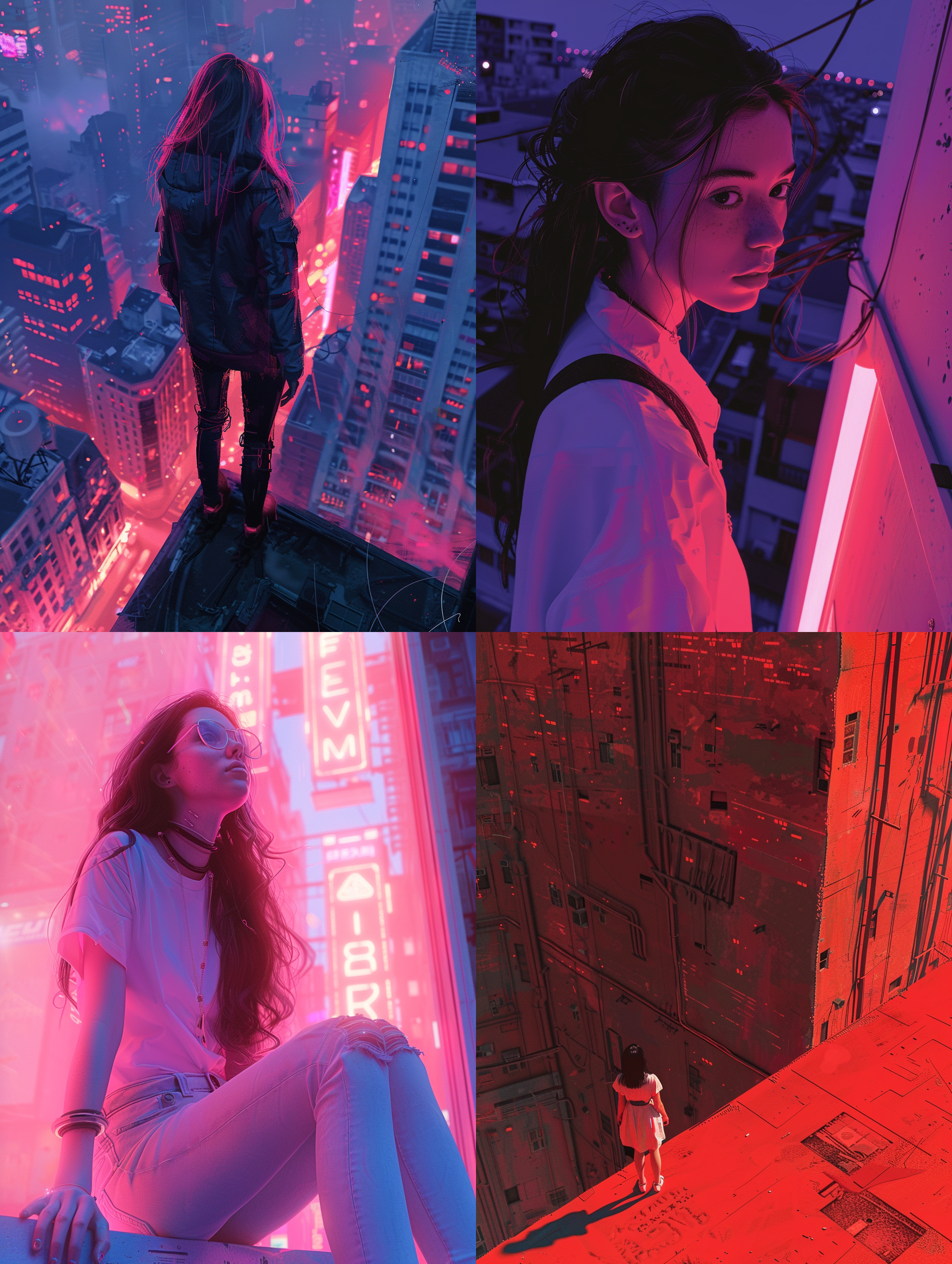 top-down perspective,a very beautiful girl,in style of lorser feitelson, character concept design, half body,ink illustration,minimalist monochrome landscape style,neon city,top light,rosegold,isolation,well-detinec,enamel texture,16kresolution,utra hd picture,quixelmegascansrender