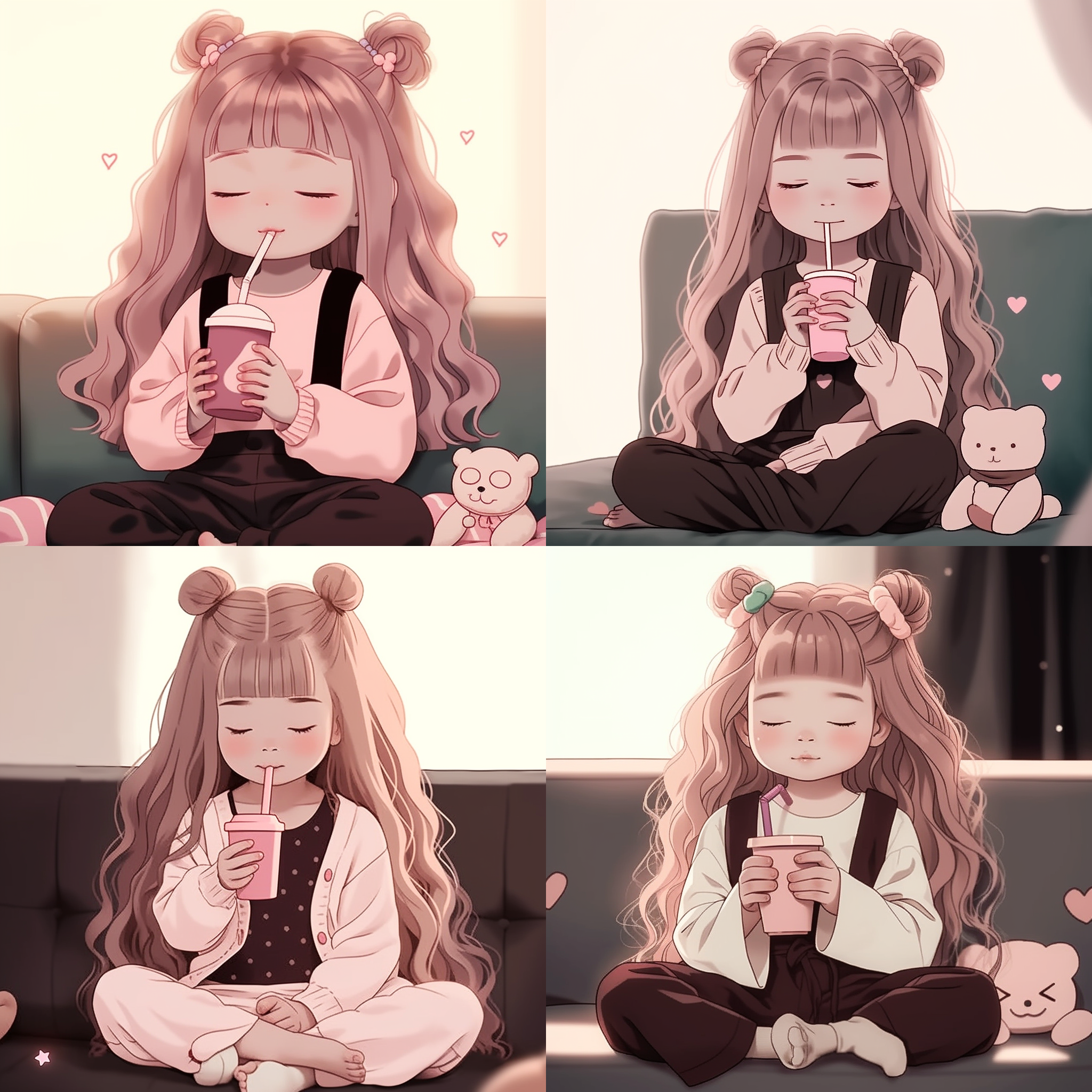 小女孩禅修，静谧氛围，禅服素雅，打坐姿态，双手合十，闭眼冥想，额头红心，长辫垂肩，柔和光线，室内静谧，中焦镜头，自然光，平静表情，淡雅色调，内心宁静。