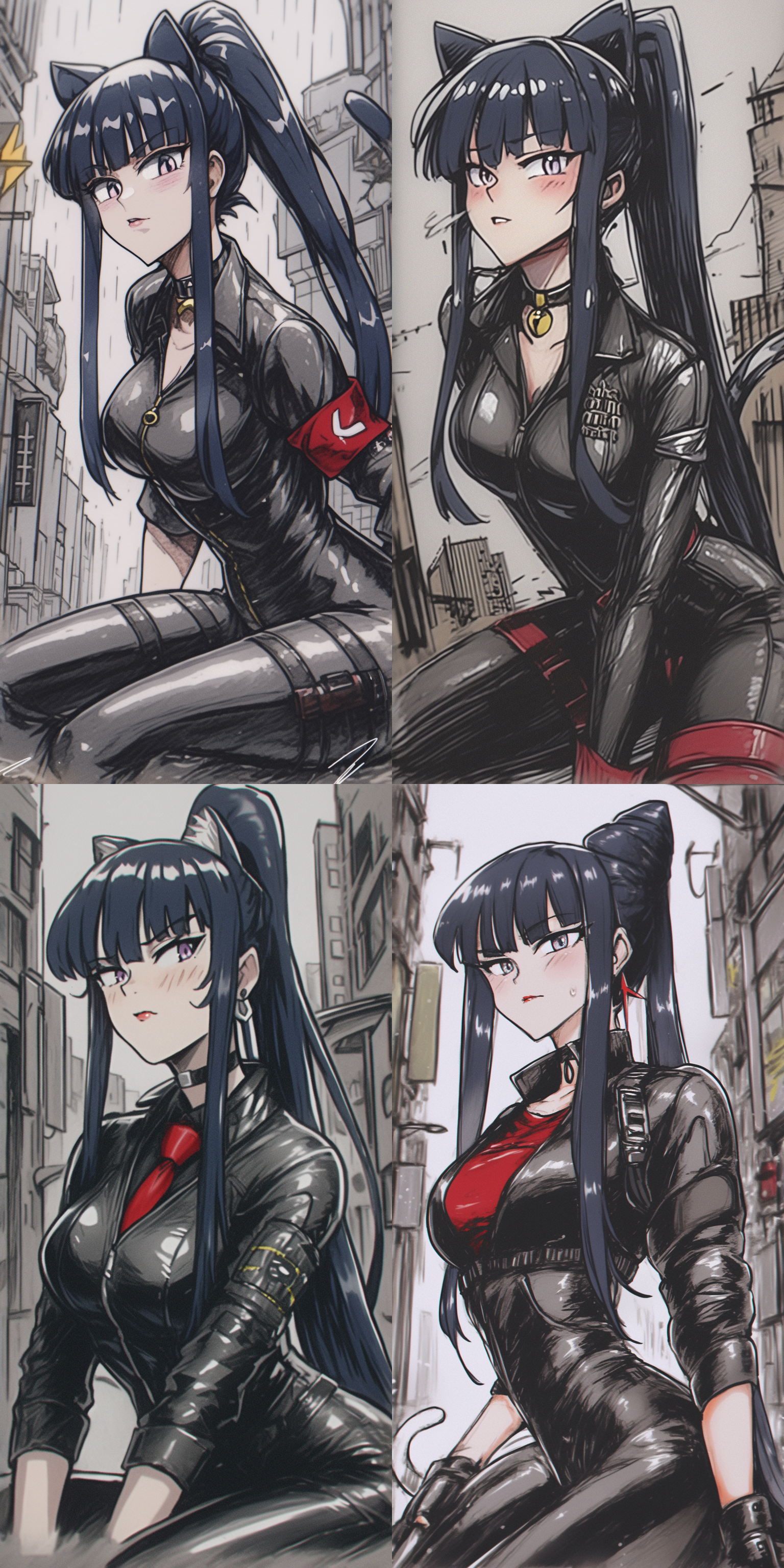 特工潜行，阴影中，黑色紧身衣，冷静眼神，城市夜景，长焦镜头，低光环境，暗色调，动态模糊，紧张氛围，隐秘行动。