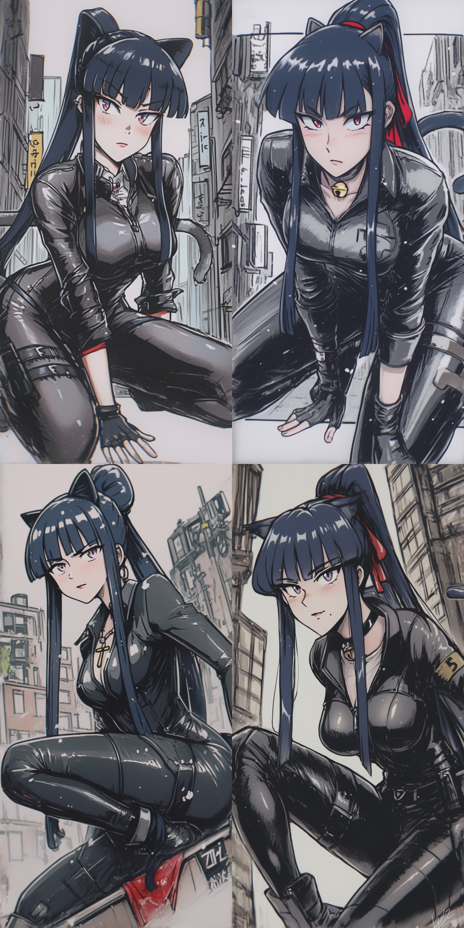 特工潜行，阴影中，黑色紧身衣，冷静眼神，城市夜景，长焦镜头，低光环境，暗色调，动态模糊，紧张氛围，隐秘行动。