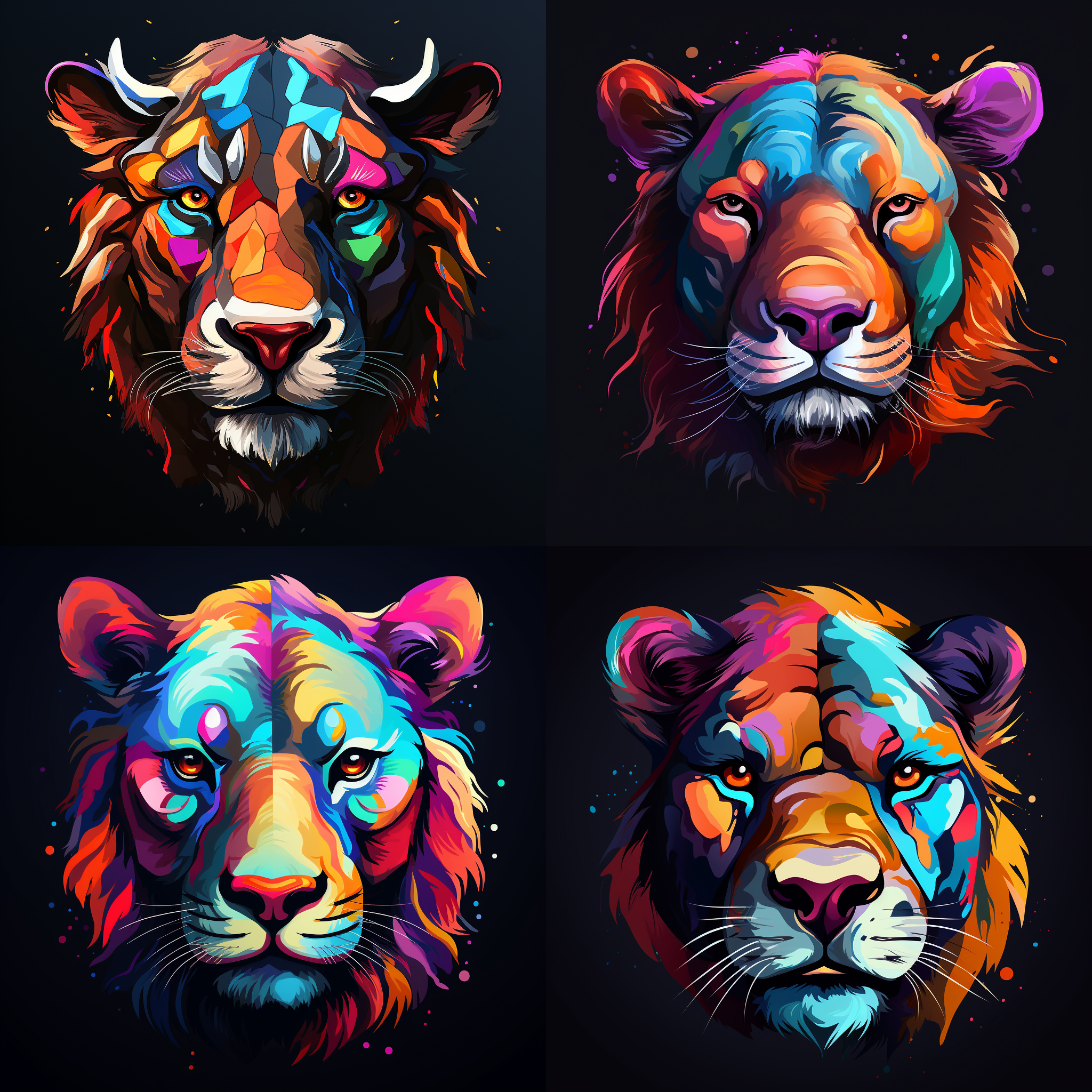 酷虎头标志，色彩鲜艳，神态逼真，线条锐化，纯黑色背景，浮雕风格，柔光，超高清8k分辨率，艺术美感，高光细节，暗部层次，立体感，焦点清晰，边缘锐利，色彩饱和，动态范围广。