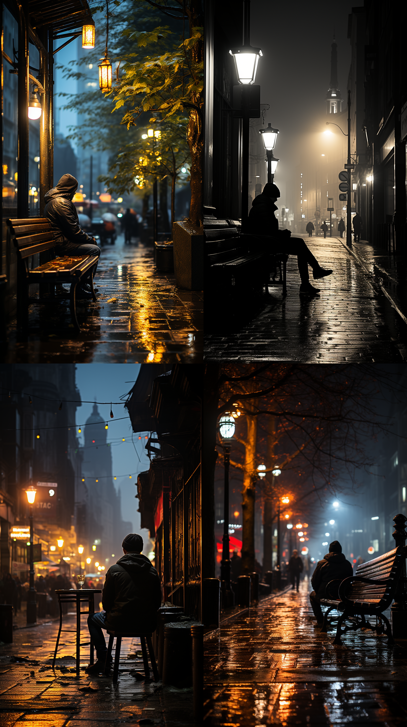 城市喧嚣中寻找一处宁静角落。孤独并非独行，有时它是陪伴我们深度对话的独特朋友。在这份静默之中，感受心灵深处，探寻生活微妙之美。,宁静角落,城市景观,2:1,快速,raw风格,寂静,孤独,深度,思考,内省,暖色调,柔和光线,生活的微妙之美。