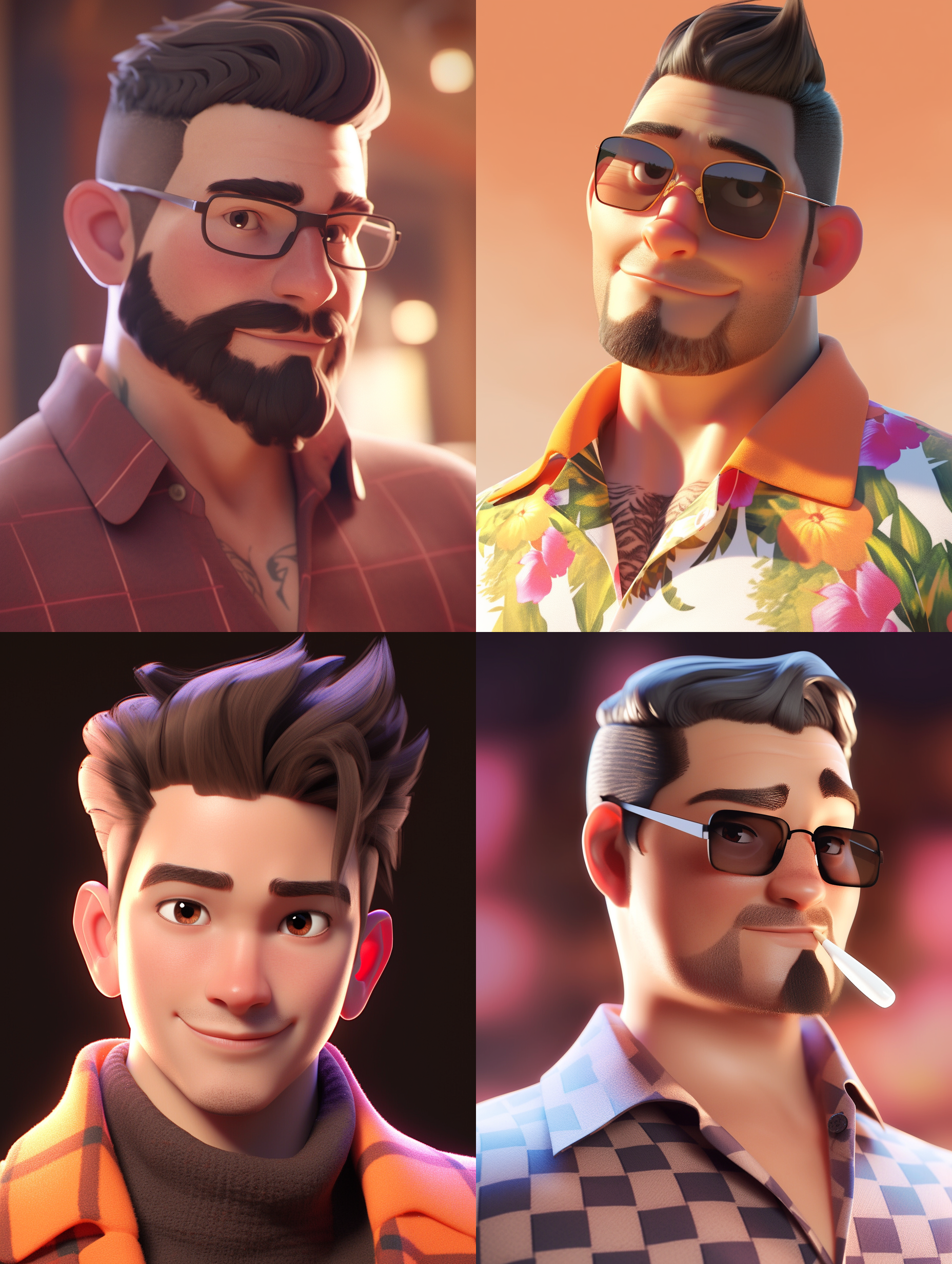 a cool man, ip character, mission, bust, warm light, pixar style, disney style, refined 3d rendering, blender, c4d, octane rendering, 8k, hd, super detail ar 3:4-iw2-niji 5
