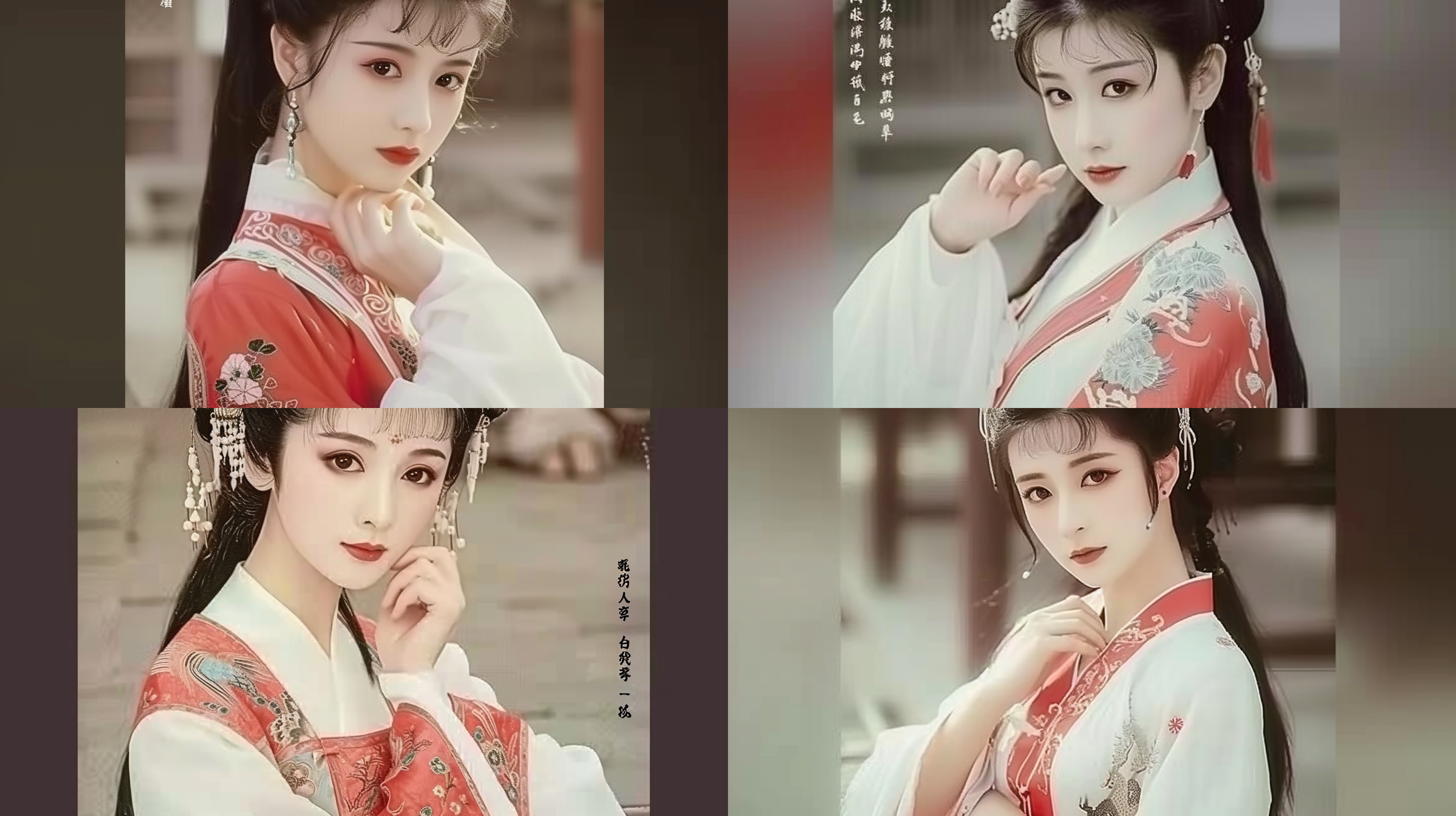 眉弯如新月，长而曲。一双明亮的眼睛闪烁着智慧，如深湖般迷人，令人难以移开目光。对角线布局，明亮的眼睛，全身正面镜头，苗条的身材，清朝服饰。精致而独特的面部特征。精美的面部特征。 prompt.对角线布局，明亮的眼睛，全身正面镜头，苗条的身材，清朝服饰。