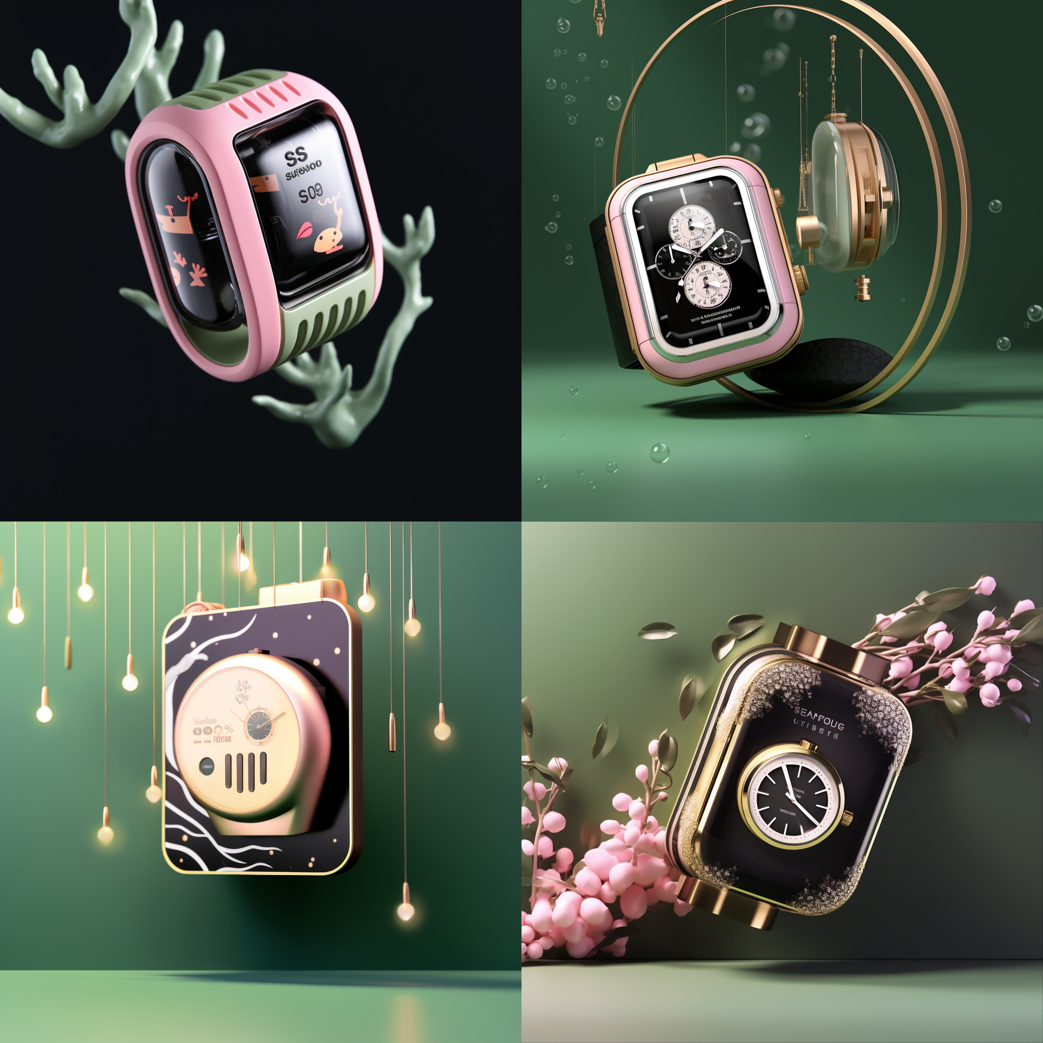 产品海报，高端，大气。黑色背景下，一款精致的手表置于中央。透过光线的穿透，手表上的细节和纹理清晰可见。色彩鲜明的字体以简洁的方式展示品牌名称和口号。整体构图简洁而有力，瞬间吸引目光。高分辨率，细节丰富，对比度强，明暗交错，突出产品质感和高贵气质。