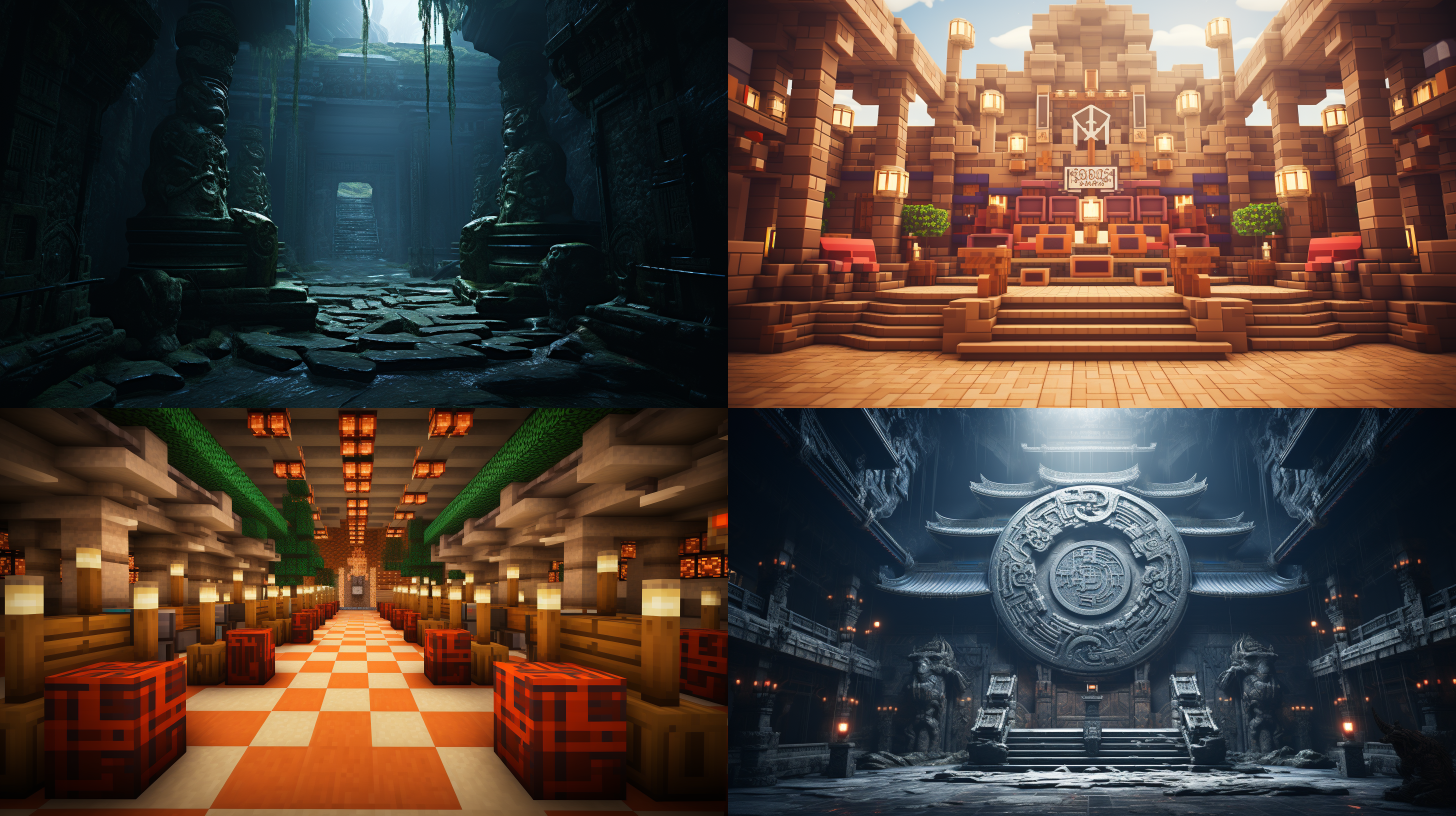 上古诸神聚集于巨大的神殿之中，周围是浓密的云雾和神秘的光芒。神殿内部装饰华丽，充满神奇的符文和古老的雕像，散发出神圣而庄严的氛围。众神身着华丽的长袍，脸上流露出威严与智慧。画面色调以深邃的蓝色为主，搭配金色的光芒，营造出神秘而宏伟的气氛。神明们交谈着，彼此的目光中透露出力量与决心。神殿内外弥漫着神圣的能量和庄严的气息。神秘、庄重、神圣、智慧、力量、决心。