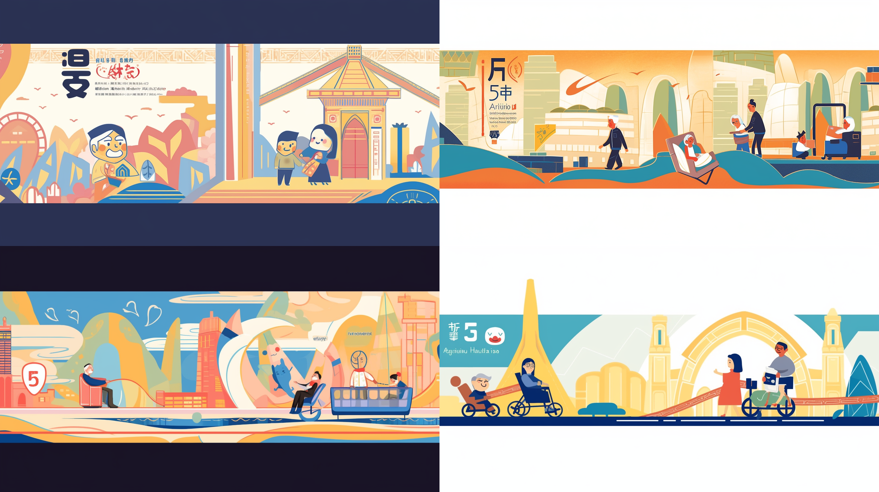 brochure, cgssociety, red - yellow - blue building, chinese president, elderly woman, 2 0 1 9, high bridges, official illustration, gold medal, wheelchair, interconnections, museum display, triangle, 2dcg, flag, creative commons attribution, stop frame animation, smiling warmly