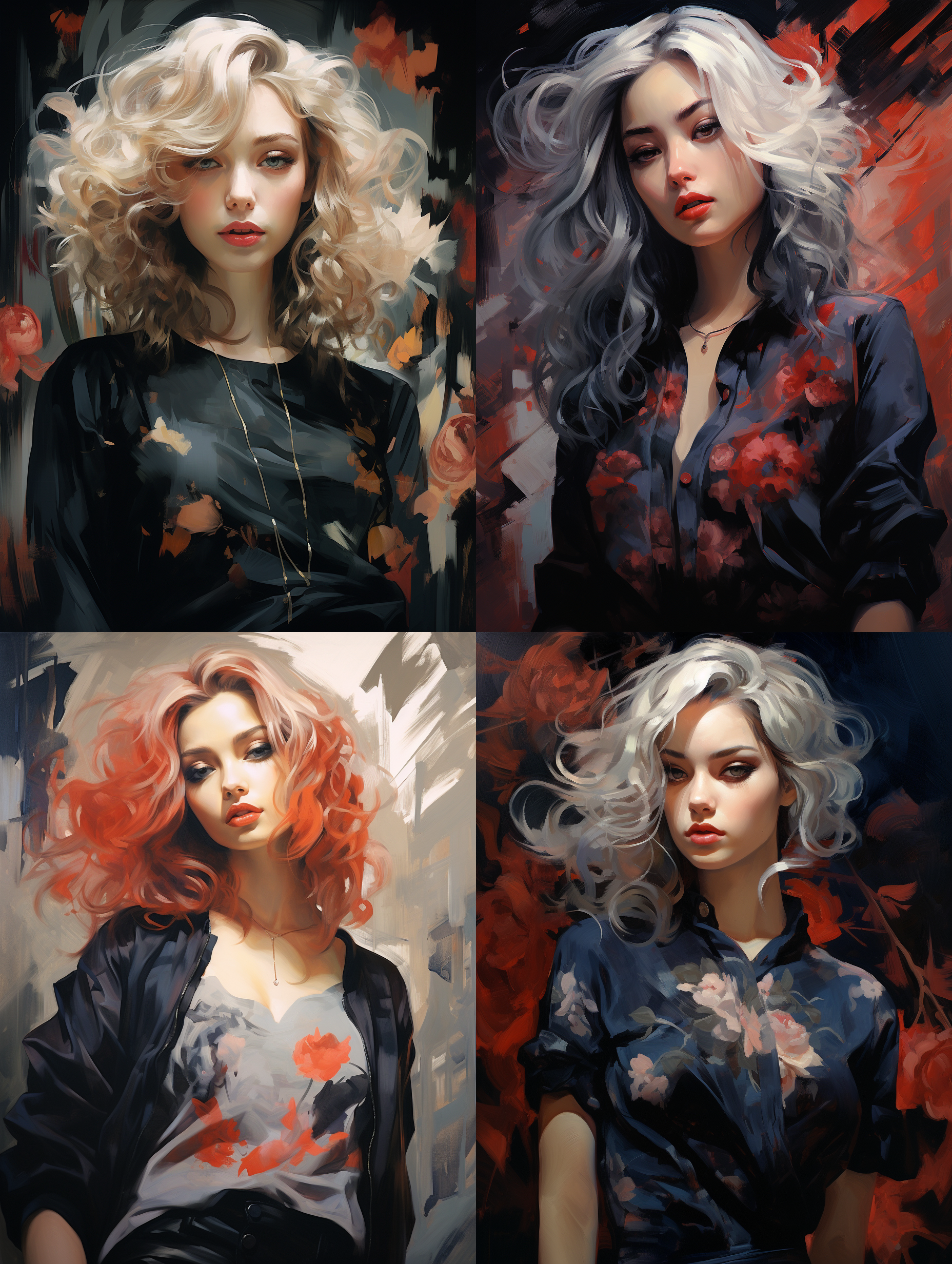 一个有漂亮女孩，风格是我不敢相信这有多美，马克西姆，非常诱人的调情，超现实，丰满，罗斯·特兰和托德·麦克法兰的绘画