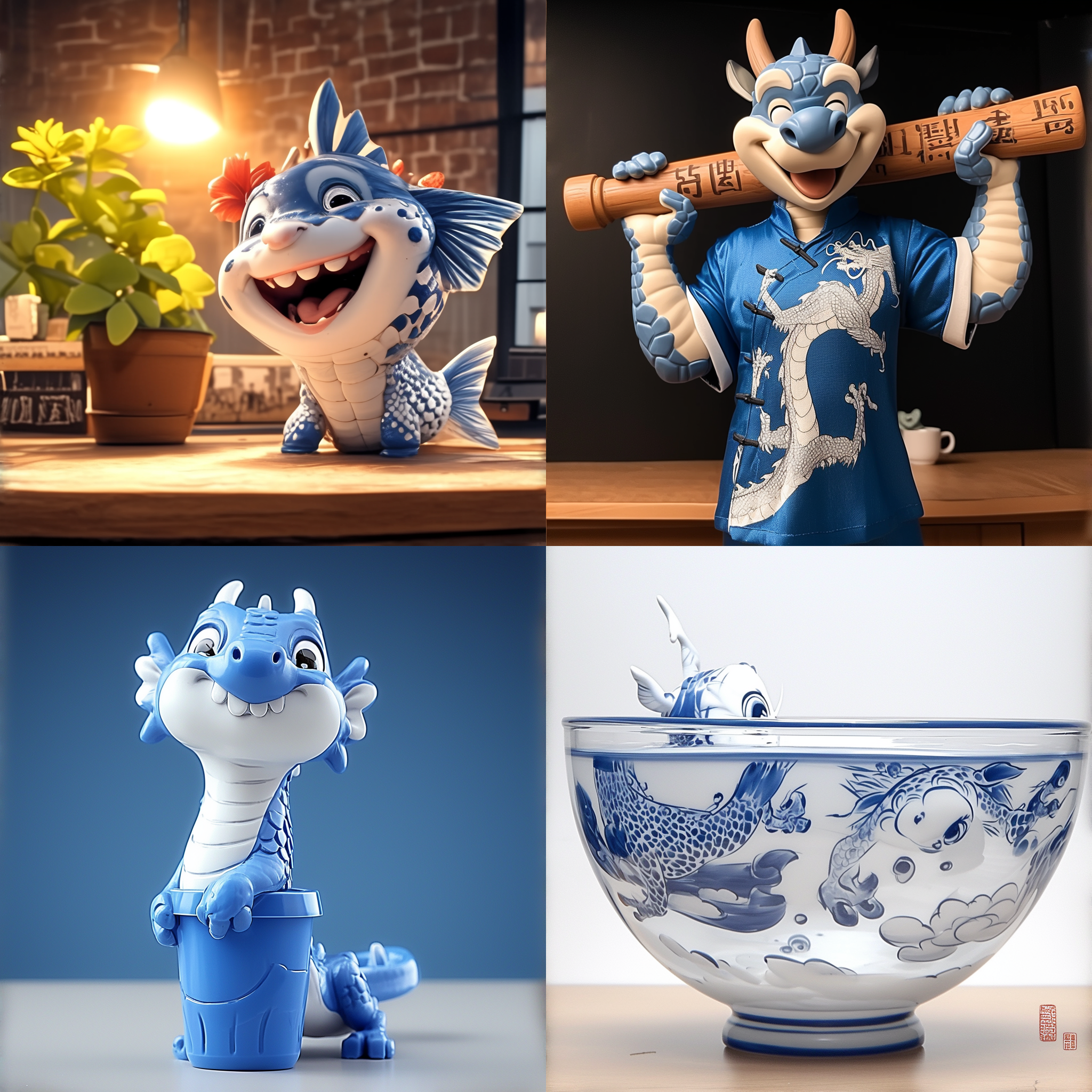 可爱的小蓝龙，食品广告，细节惊人，灵感来自李沙瓦利埃，2019年制作，茶杯，有趣的角色设计，亚伦·厄利，欧洲四腿龙，惊人的短片，高度详细，灵感源自董其昌，卡通风格，广告。