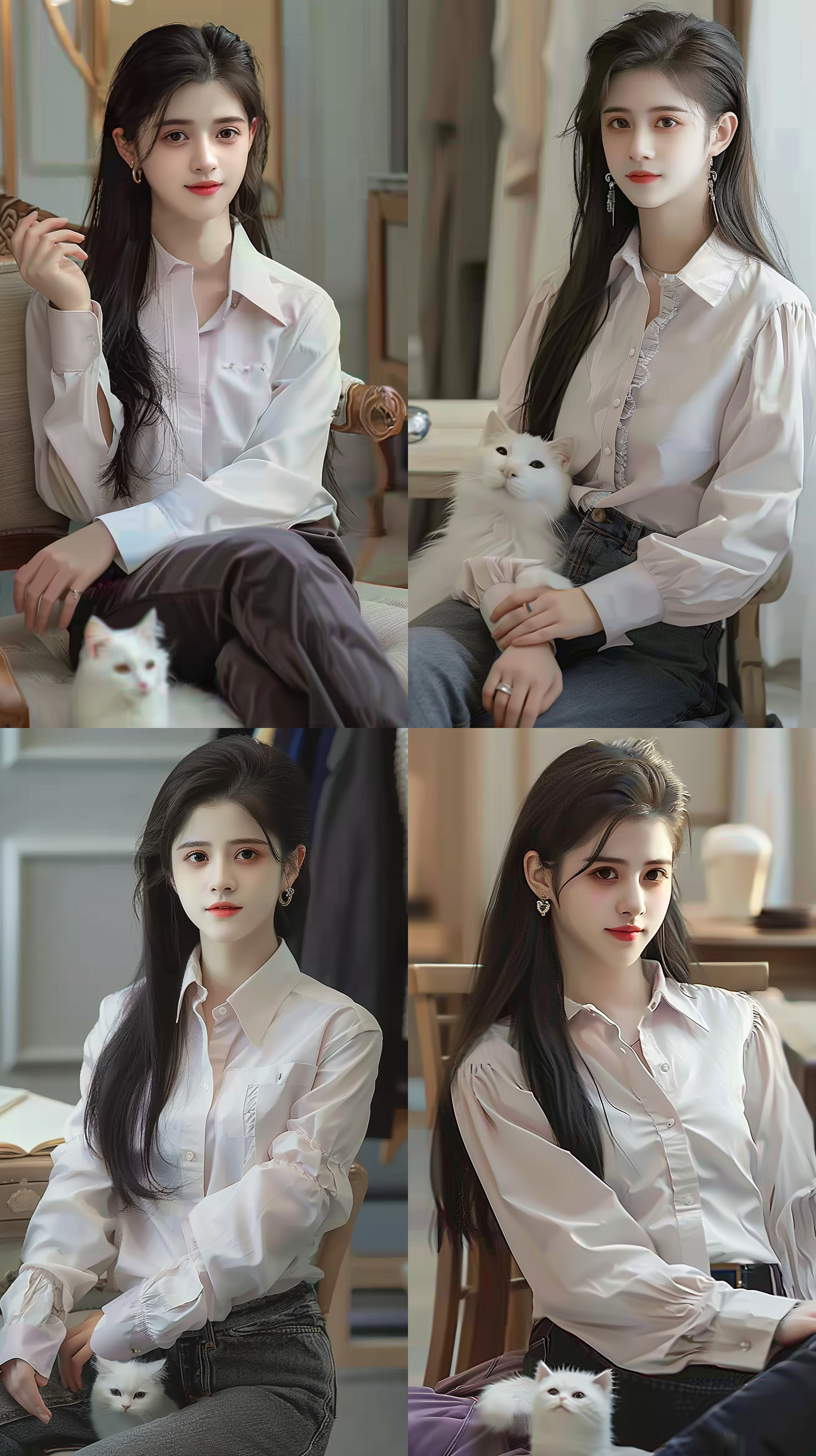 40岁风情美女，风韵犹存，微胖型，短发白衬衣，半身照，细节清晰，暖色调，肖像镜头，自然光，端庄优雅，神秘，丰满，精致五官。 立体写真真人感，高清晰度，色彩饱满，柔和 肖像，半身，自然光，暖色，高清晰度，细节，神秘，优雅。