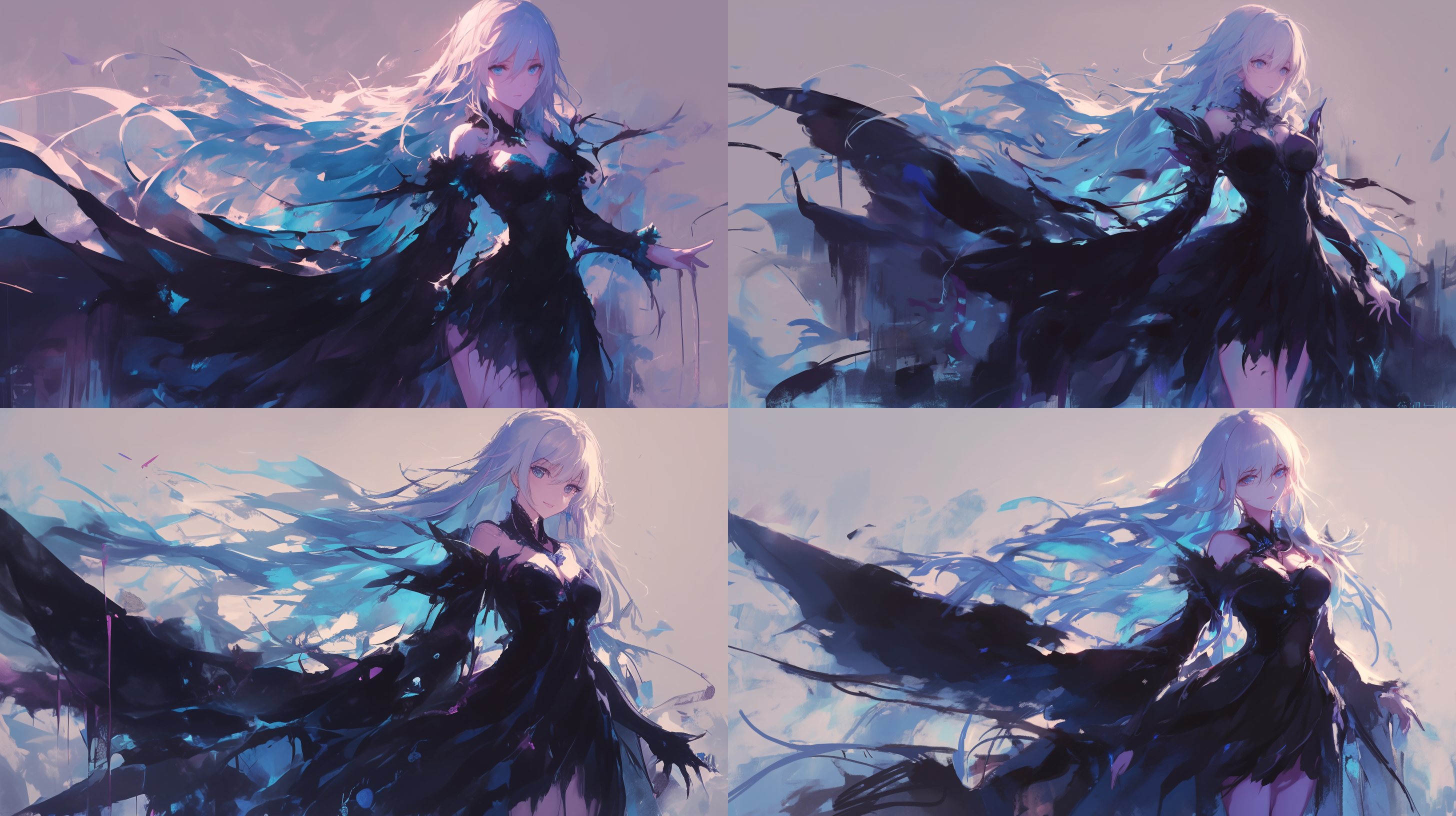 高级数字动漫艺术，冰女王，极其逼真，冷色调，渲染艺术，medibang，中国艺术，美丽的头像图片，海女王，极其细致复杂，艾尔莎，神话作品，受王忠禹启发，丹妮莉丝·坦格利安，深蓝色皮肤，冰雪场景，华丽长袍，冷光，细腻纹理，神秘表情，广角镜头，高光细节，动态姿势，深海元素。