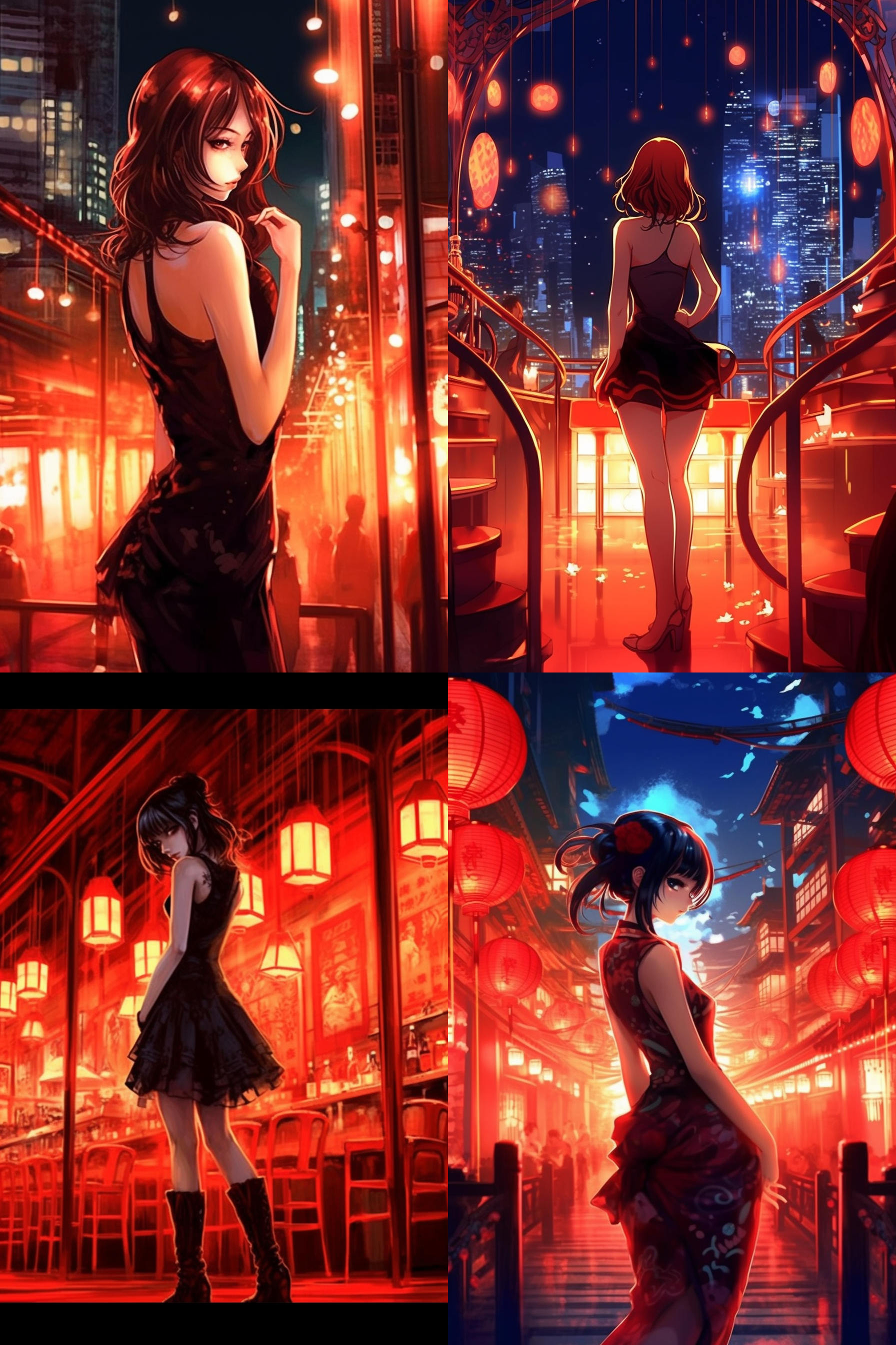 dear miss, her curves are graceful, her body is hot, with a nightclub background, her eyes are seductive, mysterious, high contrast lighting and shadow, soft lighting, wide-angle lens, stage, side lighting, female charm, red magic array tattoo, japanese anime style, diagonal composition, high contrast, warm color tone, side lighting, dynamic capture, sense of mystery, red tattoo, full-body shot, red high heels.,,in clothes
