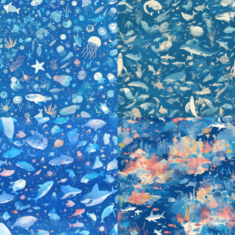 the vast deep-sea world，clean background