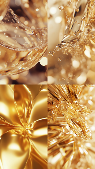 香槟金背景，4k画质，对称构图，纯色环境，微距镜头，柔光照明，细节精致，气质优雅，明亮色调，氛围高级。
