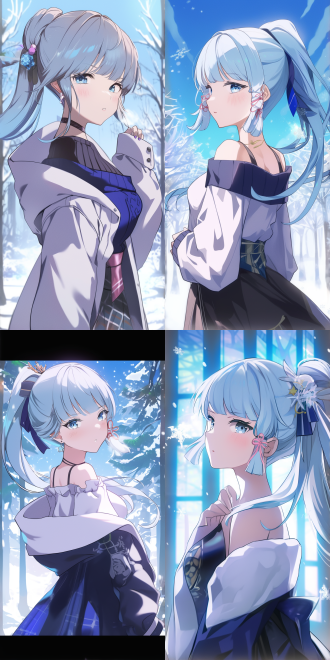 anime girl portrait profile, winter armosphere, 🎀 🪓 🧚, shiny white skin,