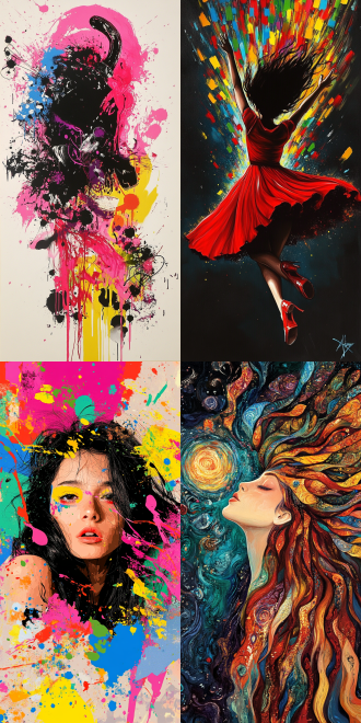 放纵，肆意，破坏，张扬，彩色