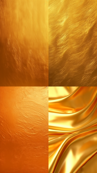 暖金色箔背景，均匀纹理无渐变，无深度褶皱，4k 写实，1:1 比例，平铺构图，均匀暖光，高分辨率。