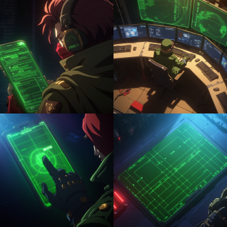 虚拟仿真ui界面设计，墨绿色调，简洁风格，对角线布局，高分辨率，室内环境，广角镜头，柔和侧光，静态展示，任务管理按钮，用户信息面板，科技感。