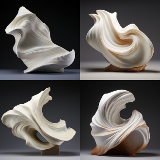 潮水般流动的大理石雕塑，造型柔和优美