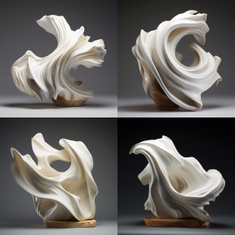 潮水般流动的大理石雕塑，造型柔和优美