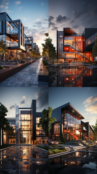 现代化工业园区 工业风 当代建筑