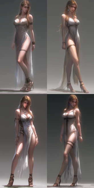 美女，立姿，橘红色长发，完美的身材，白色晚礼服，项链，宝石耳坠，高跟鞋，现代风格内饰， 虚幻引擎 三维 oc渲染器 三分法构图 虚化 6k