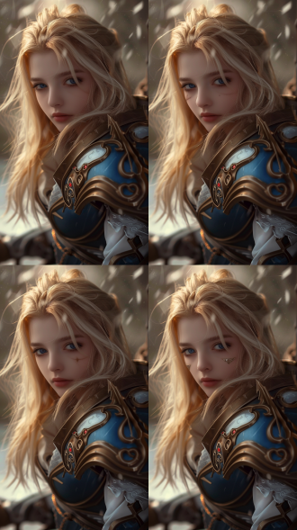 金色长发女性，柔和光线，自然环境，中焦镜头，浅景深，冷静，自然姿态，温暖色调，优雅，蓝色眼睛，高度细节面部，背景细节，戏剧性动作，极端构图，现实，复杂细节，电影拍摄，照明，摄影照明，lightroom画廊，behance摄影，专业照片，少女感，3d，vfx，cgi，rtx，辛烷值渲染，虚幻引擎，骑士，人类女性，背景士兵，电影海报，祈祷动作，贵族，检阅部队，蓝色盔甲。