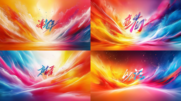泼墨，喷溅，中间爆炸开，色彩丰富，颜色融合，3d立体，层次分明，高饱和度，超高分辨率