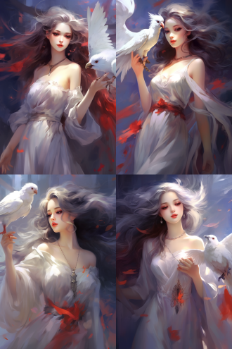 跳舞紫衣女孩头像，纱衣飘舞，对角线构图，梦幻风，室内，暖光侧照，高对比度，7:3 深浅比，灵动。 油画 文艺复兴