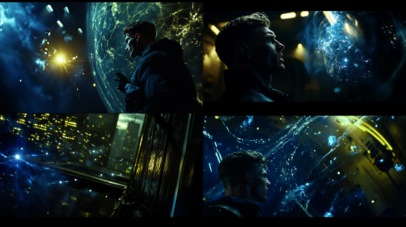 全景24mm, 守护者和sarsh 一起交谈 未来主义 激光 电磁音波