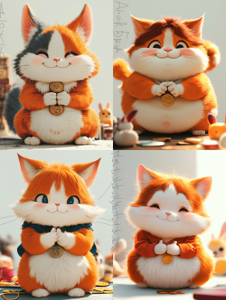 中秋节，兔娃娃胖娃娃，青蛙娃娃胖娃娃，小女孩，卡通涂鸦，线条艺术，极简主义，夸张表情，快乐，悲伤，失望，期待，鞠躬，吃饭，睡觉，放硬币，欢呼，躺下，竖起大拇指，笑，哭，担心，锻炼，思考，阅读，玩游戏，月亮，兔子，暖色调，柔和光线，广角镜头，动态模糊，高饱和度，温馨氛围。