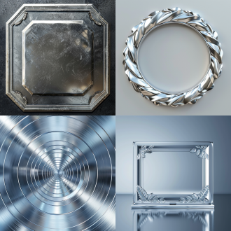 金属证书，透明背景，极简主义，对称构图，高光反射，无环境，微距镜头，自然光，静止，清晰，银色，庄严。