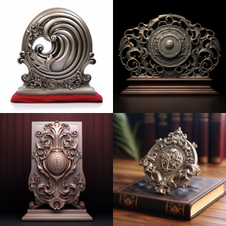 金属证书，桌面摆件，高雅造型艺术