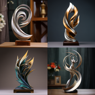 质量证书，金属材质，摆件，形式感强，造型艺术