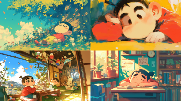 蜡笔小新，摆烂，可爱，绘画风格。8k画质