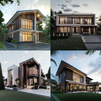 现代农村二层房屋设计，极简主义，cad，3dmax。