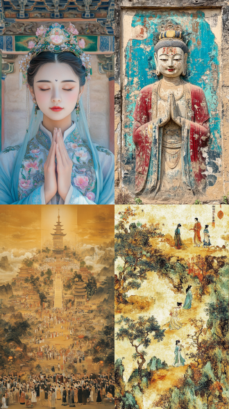 敦煌壁画。元宵节壁纸。