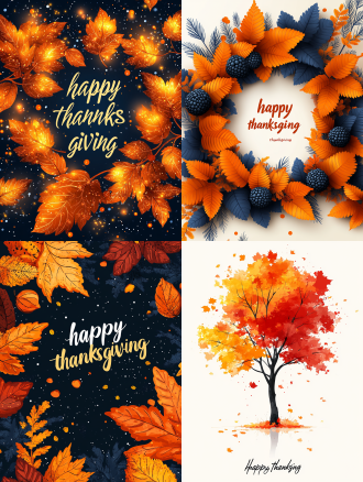 thanksgiving poster, minimalist and elegant colors, ample white space for adding text, central composition, warm tones, soft lighting, flat style, serene, "happy thanksgiving"