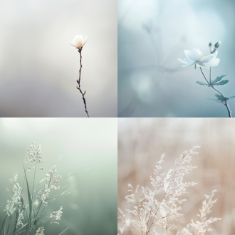 宣传页空旷背景，极简主义，自然光，柔和色调，长焦镜头，浅景深，静谧，宁静，简洁排版，留白，淡雅色彩，平静氛围。