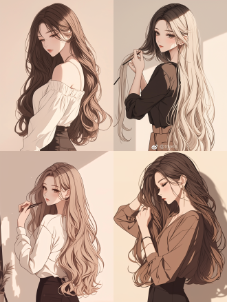 anime girl with long hair, (aesthetics), 🧒 📸 🎨, hair blowing, taken from behind, shirt, rap, cute:2, calm afternoon, nanquan, aesthetic!!!, putting makeup on, us, soft outline