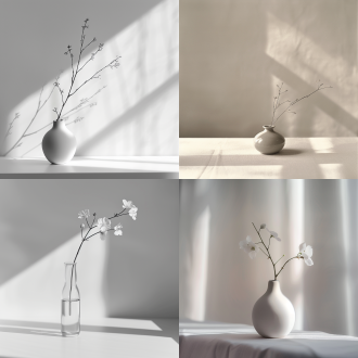 极简静物，简洁布局，单色调，室内，自然光，微距镜头，柔和光线，静止，纯净，宁静。