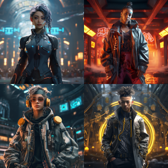 哪吒ip形象，3d质感，黄金分割构图，赛博朋克背景，冷色调，超广角镜头，顶光，摆酷姿势，帅气，科技感。