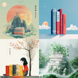 微信公众号封面配图，四库全书，清新