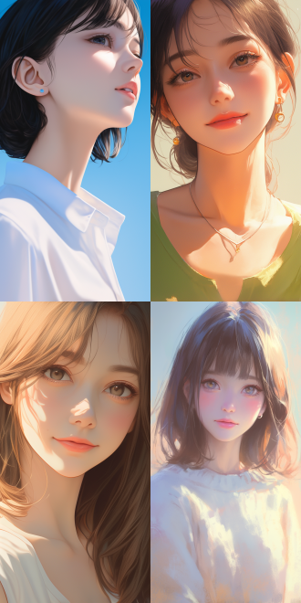 小清新风格，超美女生，脸部特写，简约背景 女生微笑，柔和光线，浅淡色调，佳能相机，50mm定焦镜头，自然肖像，清新，温暖，柔和。