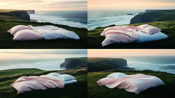 床品摄影，海边广告