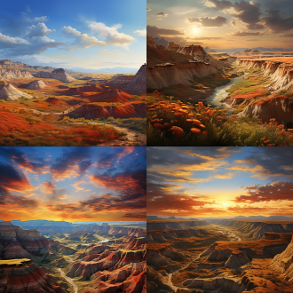 陕北黄土高原，大气、大全景，颜色丰富，高分辨率，艺术