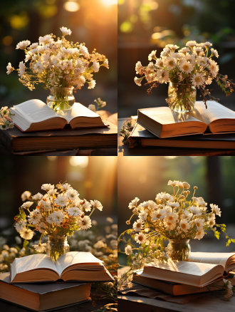 书，白色背景，自然光，清晨，长焦镜头，清新，希望。